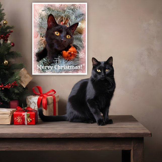 Black Cat Frohe Weihnachten Poster (Von Creator hochgeladen)