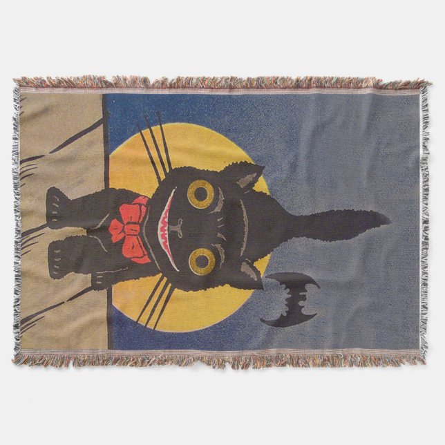Black Cat Full Moon Bat Decke (Vorderseite)