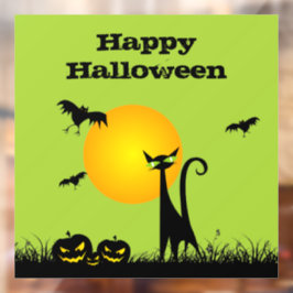 Black Cat Full Moon Halloween Fensteraufkleber