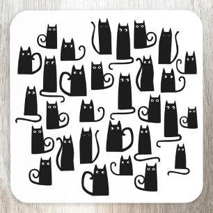 Black Cat Fun Getränkeuntersetzer