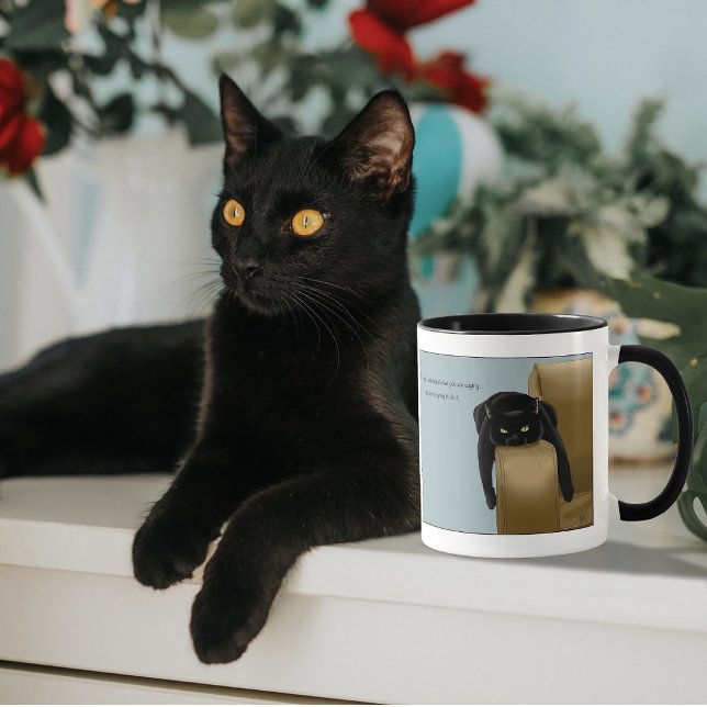 Black Cat Funny Sassy Blue Tasse (Von Creator hochgeladen)