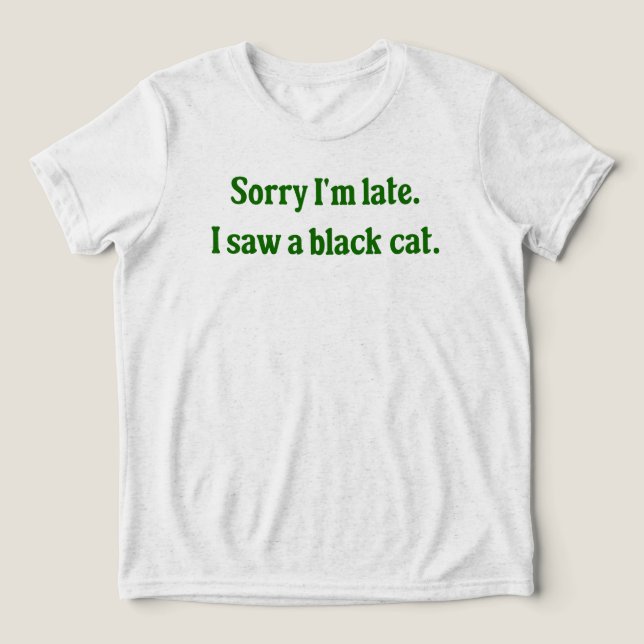 Black Cat Funny Tri-Blend Shirt (Design Vorderseite)