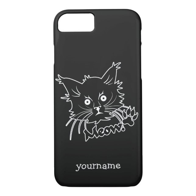 Black-Cat-Gehäuse für Monogramm Case-Mate iPhone Hülle (Rückseite)
