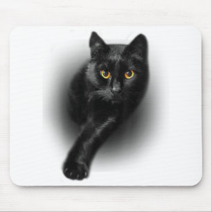 Black Cat Gelbe Augen Katzen T-Shirt gibt Mütter T Mousepad