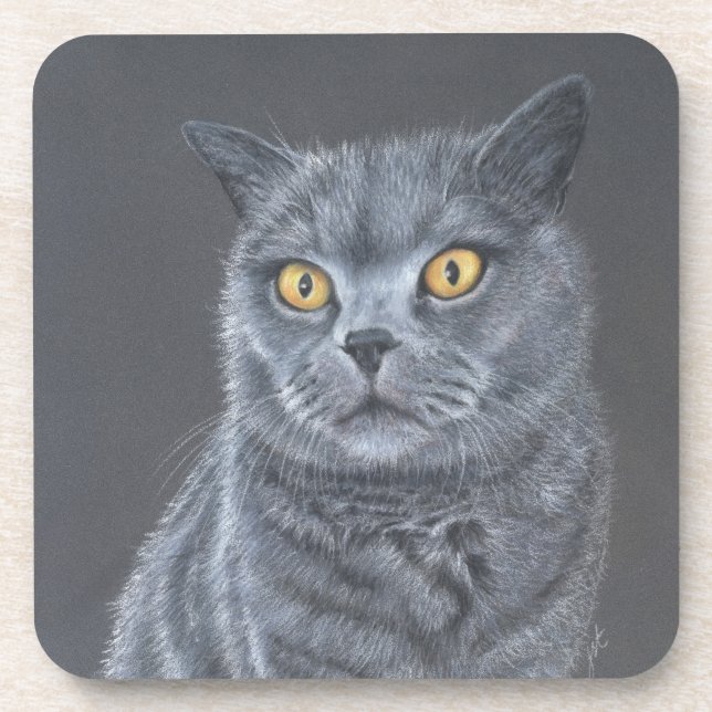 Black cat  getränkeuntersetzer (Vorderseite)