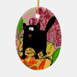 Black Cat & Goldfish ajouter le texte Ornement en 