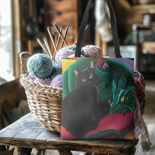 Black Cat Green Dragon Tasche