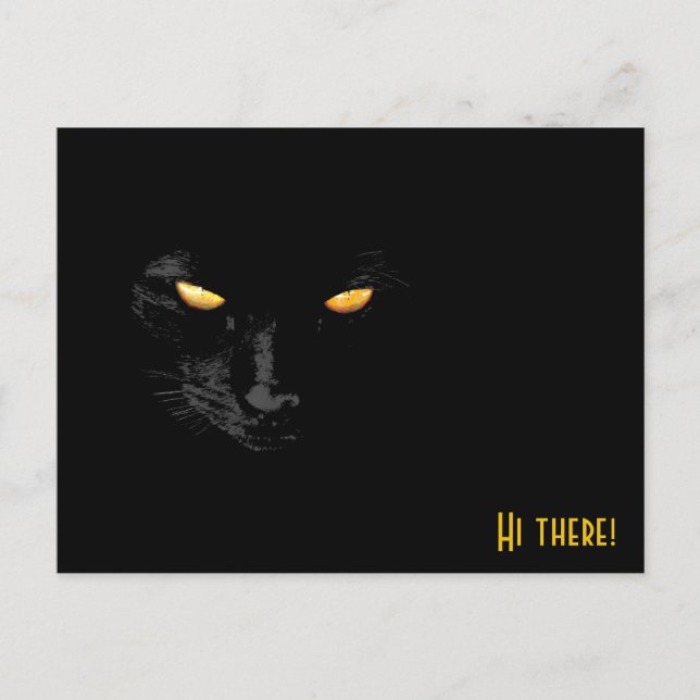 Black Cat Grüße lustig anpassbar Postkarte (Vorderseite)