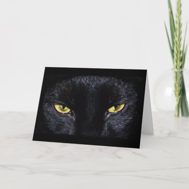 Black Cat Grußkarte Karte (Vorderseite)