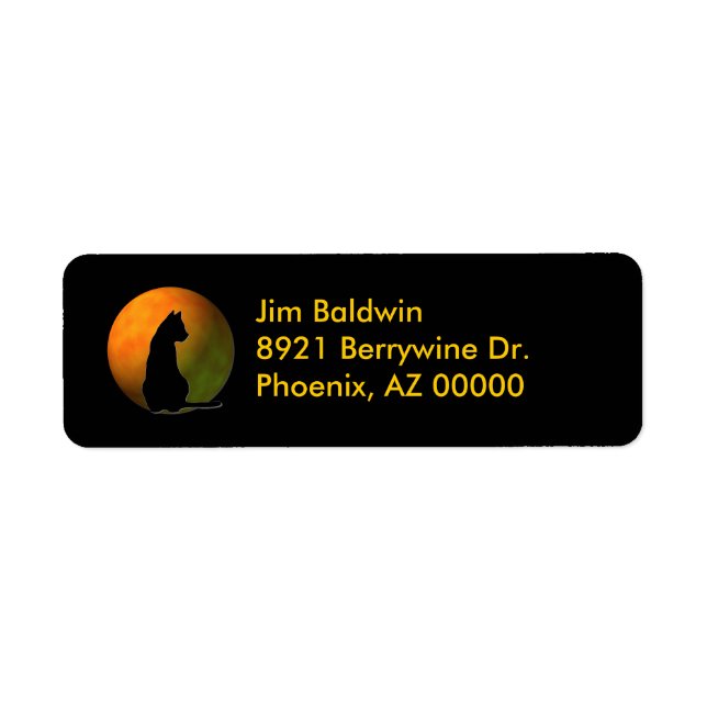Black Cat Halloween Address Labels (Vorne)
