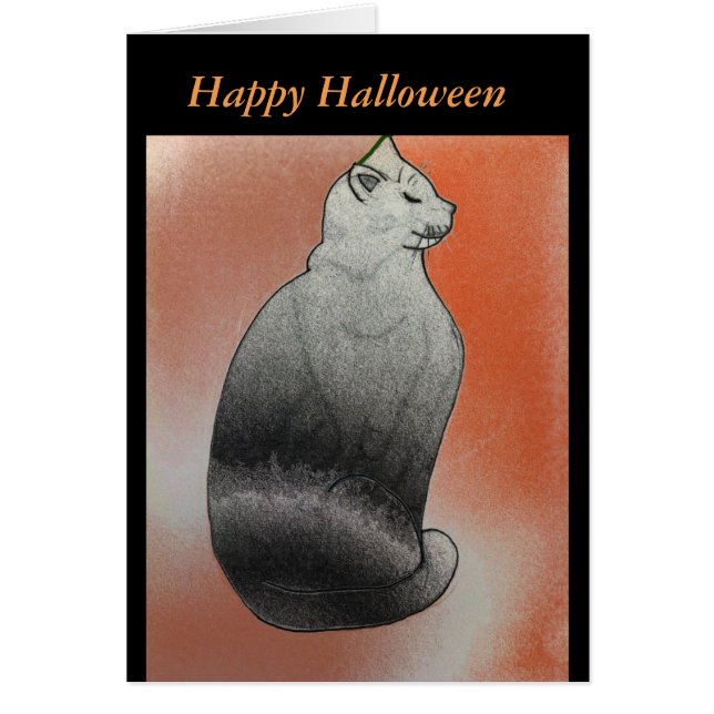 Black Cat Halloween Card (Vorne)