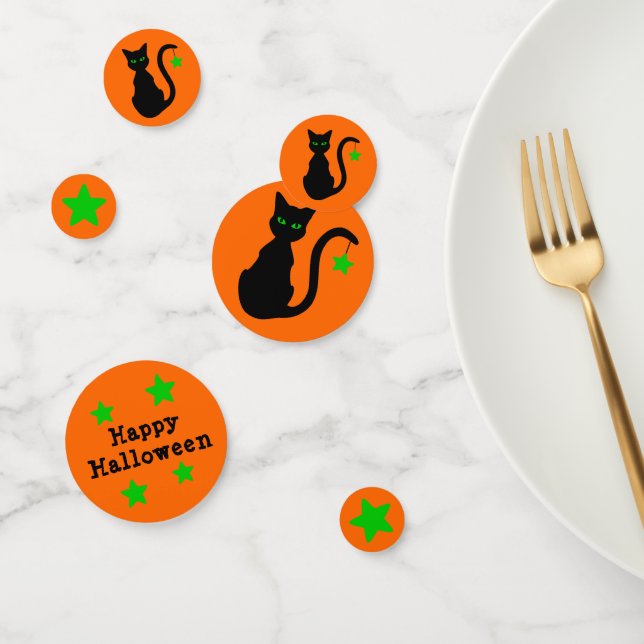 Black Cat Halloween Confetti Konfetti (Gruppe)