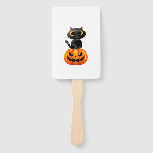 Black Cat Halloween-Design � Gruselige Kürbis-Kuns Fächer