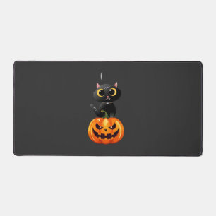 Black Cat Halloween-Design � Gruselige Kürbis-Kuns Schreibtischunterlage