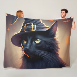 Black Cat Halloween Fleecedecke