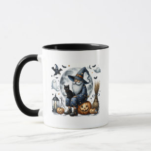 Black Cat Halloween Gnome Tasse