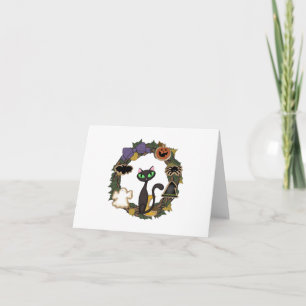 Black Cat Halloween Karte