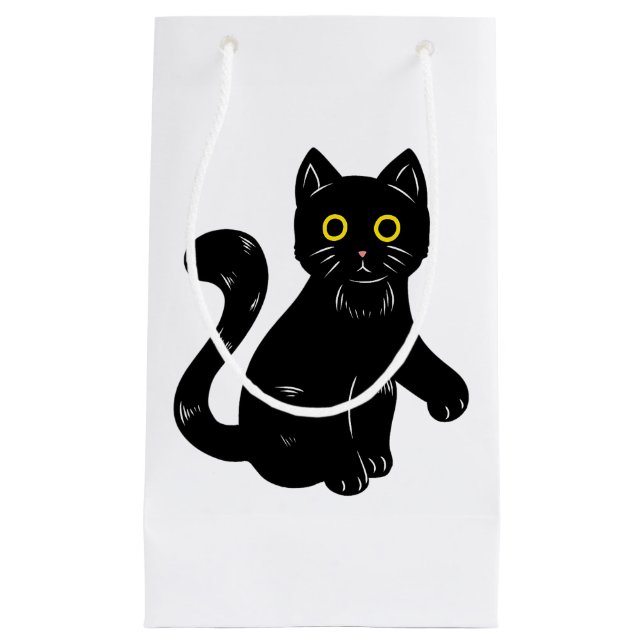 Black Cat Halloween Kids T - Shirt Kleine Geschenktüte (Vorderseite)