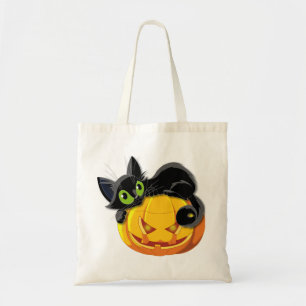 Black Cat Halloween Kitt Clip Art Tragetasche