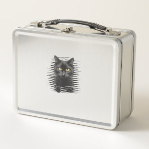Black Cat Halloween Kostüm Spooky Kitty Cat Kitte Metall Brotdose