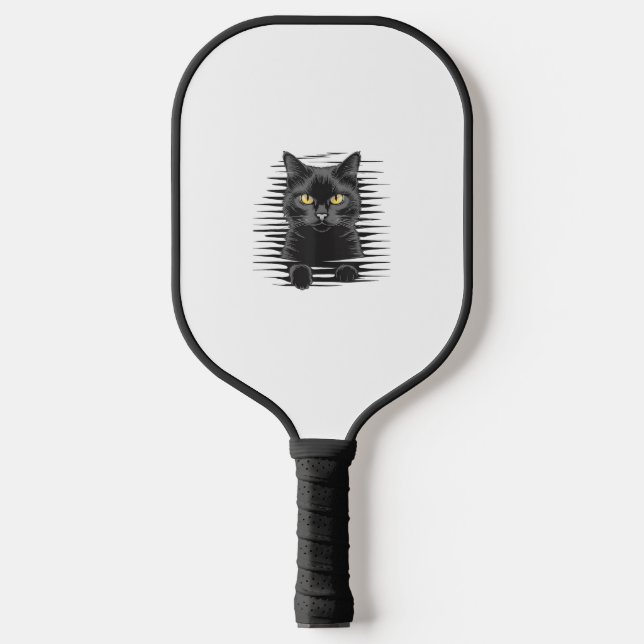 Black Cat Halloween Kostüm Spooky Kitty Cat Kitte Pickleball Schläger (Vorderseite)