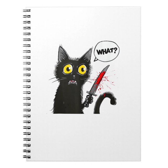 Black Cat Halloween Kostüm Was Funny Cover Notizblock (Vorderseite)