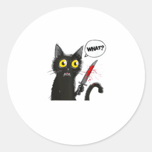 Black Cat Halloween Kostümkunstwerk Spichcraft Web Runder Aufkleber
