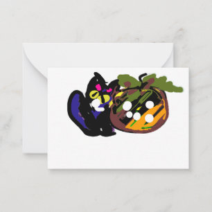 Black Cat Halloween Mitteilungskarte