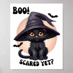 Black Cat Halloween Niedlich Vintag Black Kitten B Poster