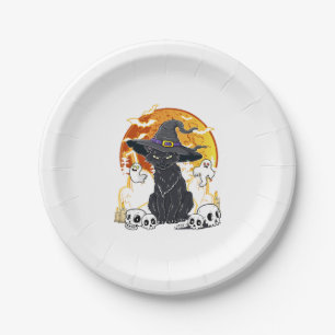 Black Cat Halloween Pappteller