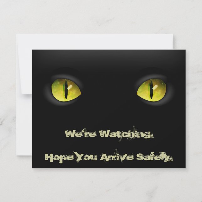 Black Cat Halloween-Party mit blutigem Text einlad Einladung (Vorderseite)