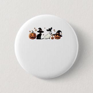 Black Cat Halloween Pumpkin Boo Ghost Witch Spooky Button