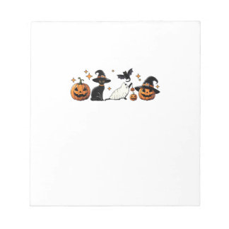 Black Cat Halloween Pumpkin Boo Ghost Witch Spooky Notizblock