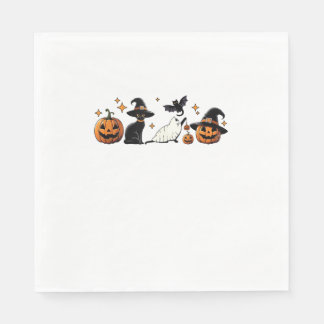 Black Cat Halloween Pumpkin Boo Ghost Witch Spooky Serviette