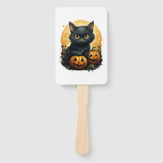 Black Cat Halloween Pumpkin - Katze Fächer