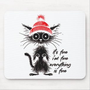 Black Cat Halloween Rote Mütze Es ist schön, dass Mousepad