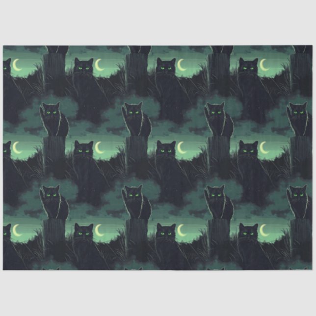 Black Cat Halloween Seidenpapier (Vorderseite)