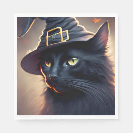 Black Cat Halloween Serviette