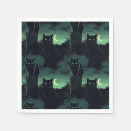 Black Cat Halloween Serviette