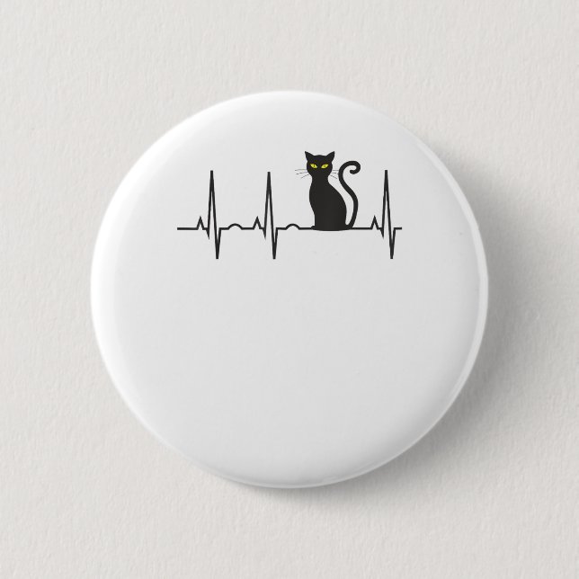 Black Cat Halloween Shirt - Bestes Spooky Kitty He Button (Vorderseite)