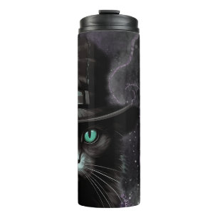 Black Cat Hat Raute Alkohol Tinte Thermosbecher