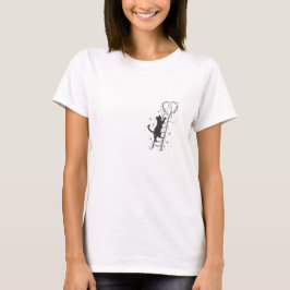 Black Cat Heart Liebhaber T-Shirt