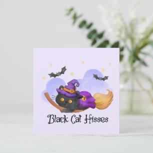 Black Cat Hisses - Halloween Hexenkatze