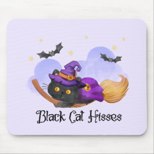 Black Cat Hisses Mousepad
