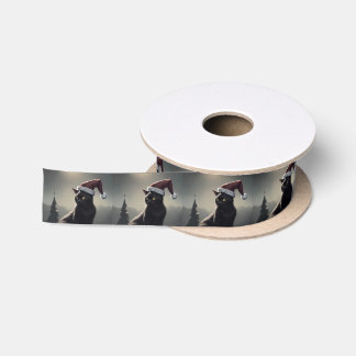 Black Cat Holiday Ribbon Satinband