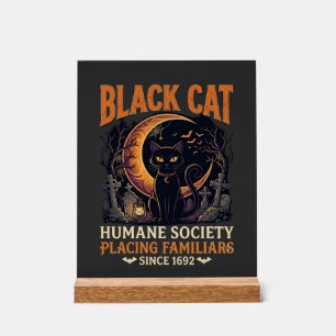 Black Cat Humane Society Halloween Halbmond L Acrylschild