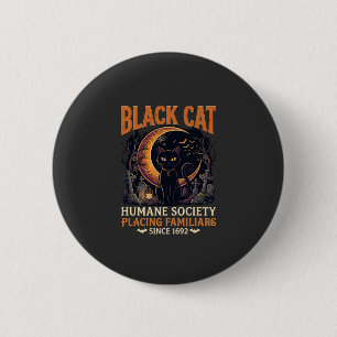Black Cat Humane Society Halloween Halbmond L Button