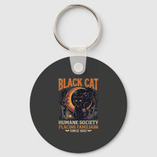 Black Cat Humane Society Halloween Halbmond L Schlüsselanhänger