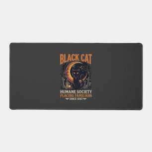 Black Cat Humane Society Halloween Halbmond L Schreibtischunterlage