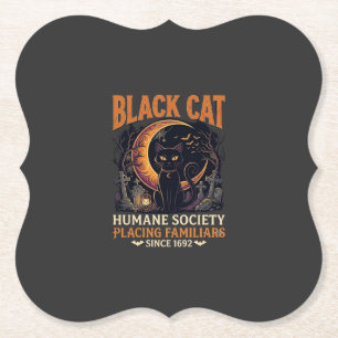 Black Cat Humane Society Halloween Halbmond L Untersetzer